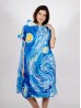 Starry Night Print Hoodie Robe